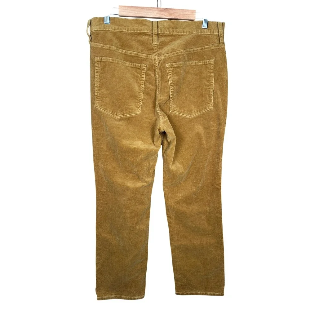 J.Crew Womens Corduroy Pants 31P Tan Gold Straight Leg Stretch Petite Trousers